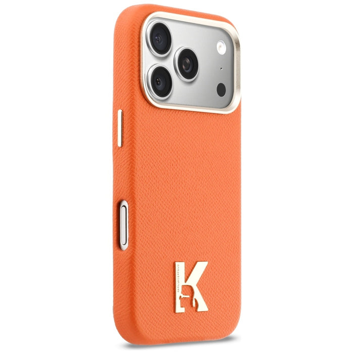 Кейс Karl Lagerfeld Karl Head Logo MagSafe за iPhone 17 Pro - оранжев