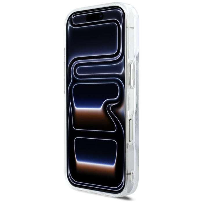 Кейс Karl Lagerfeld Liquid Glitter с лого на Karl Script за iPhone 17 Pro - прозрачен