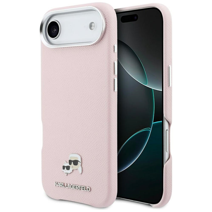 Кейс за iPhone Air Karl Lagerfeld Karl & Choupette с щифтове Saffiano MagSafe - розов