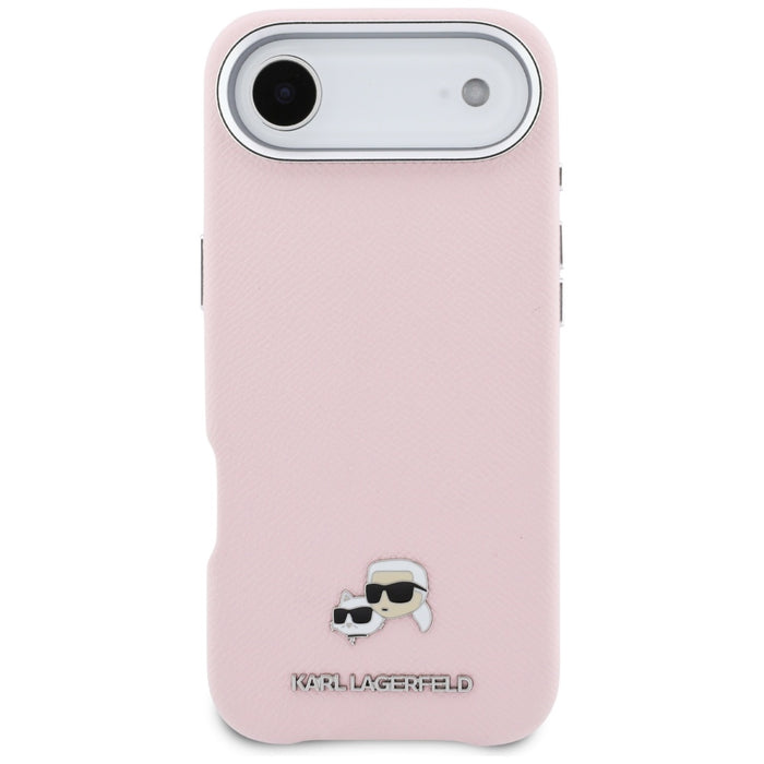 Кейс за iPhone Air Karl Lagerfeld Karl & Choupette с щифтове Saffiano MagSafe - розов