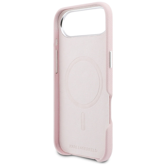 Кейс за iPhone Air Karl Lagerfeld Karl & Choupette с щифтове Saffiano MagSafe - розов