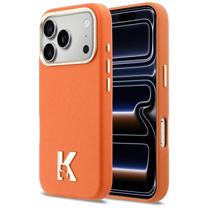 Кейс Karl Lagerfeld Karl Head Logo MagSafe за iPhone 17 Pro Max - оранжев