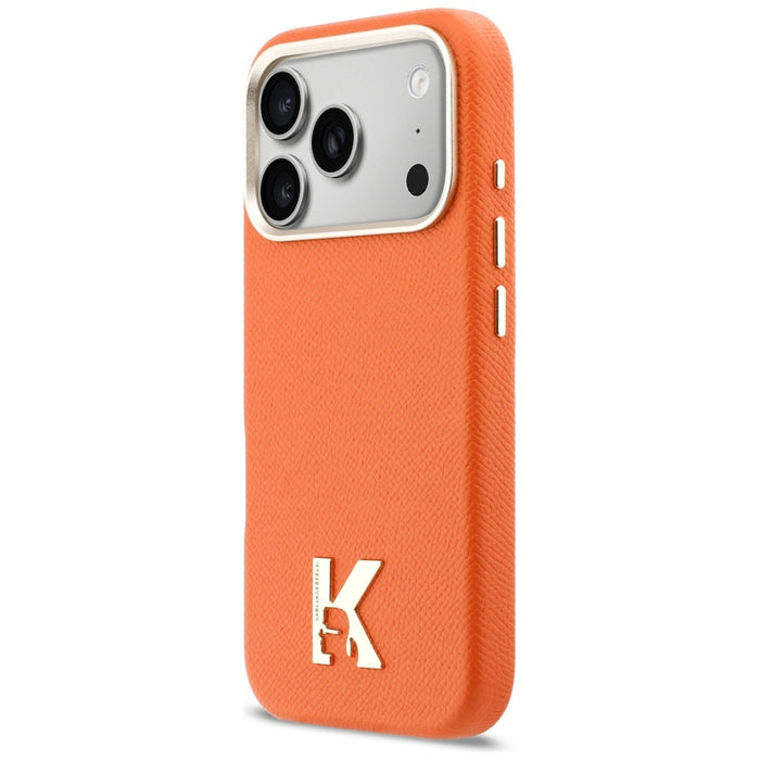 Кейс Karl Lagerfeld Karl Head Logo MagSafe за iPhone 17 Pro Max - оранжев