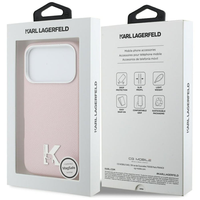 Кейс MagSafe с лого на Karl Lagerfeld за iPhone 17 Pro - розов