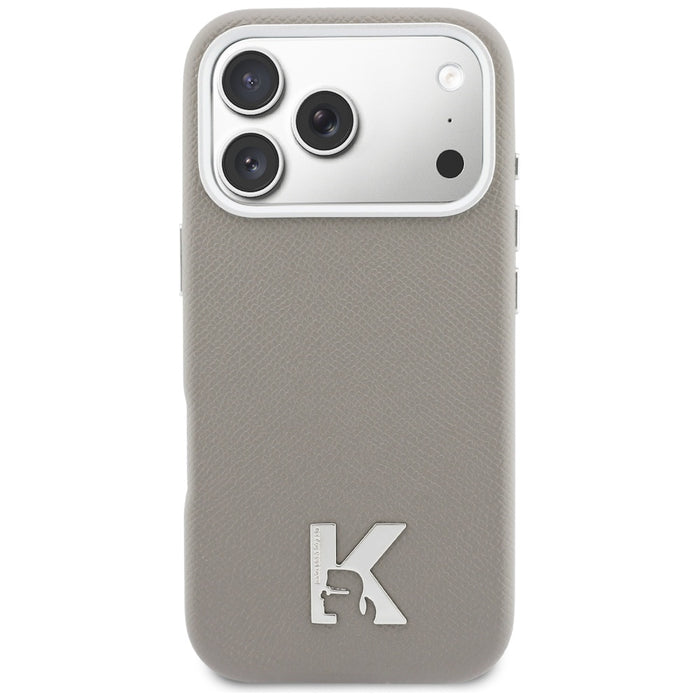 Кейс Karl Lagerfeld с лого на Karl Head за iPhone 17 Pro - сив