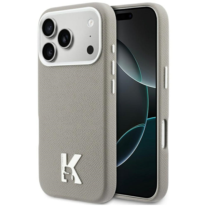 Кейс Karl Lagerfeld с лого на Karl Head за iPhone 17 Pro - сив