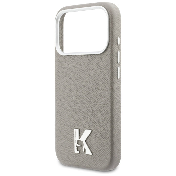 Кейс Karl Lagerfeld с лого на Karl Head за iPhone 17 Pro - сив