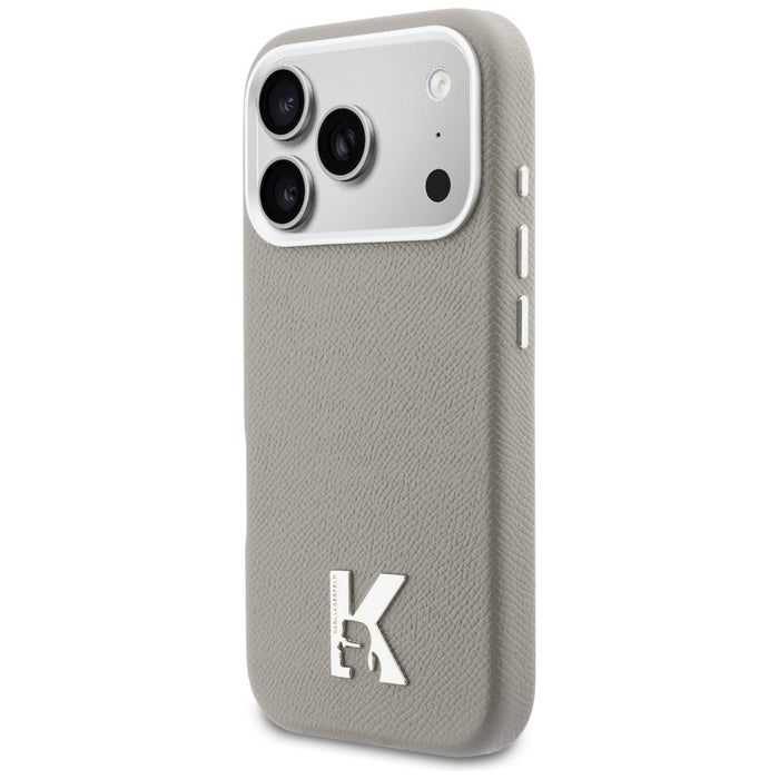 Кейс Karl Lagerfeld с лого на Karl Head за iPhone 17 Pro - сив