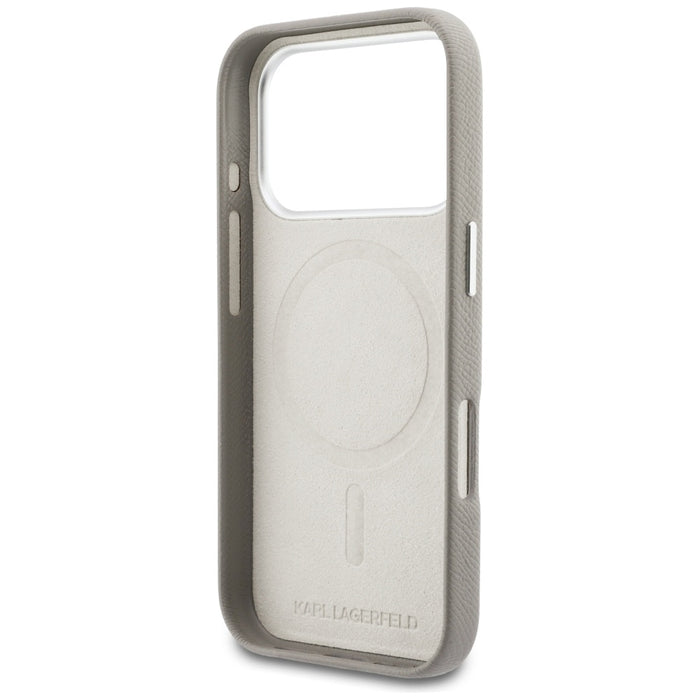 Кейс Karl Lagerfeld с лого на Karl Head за iPhone 17 Pro - сив