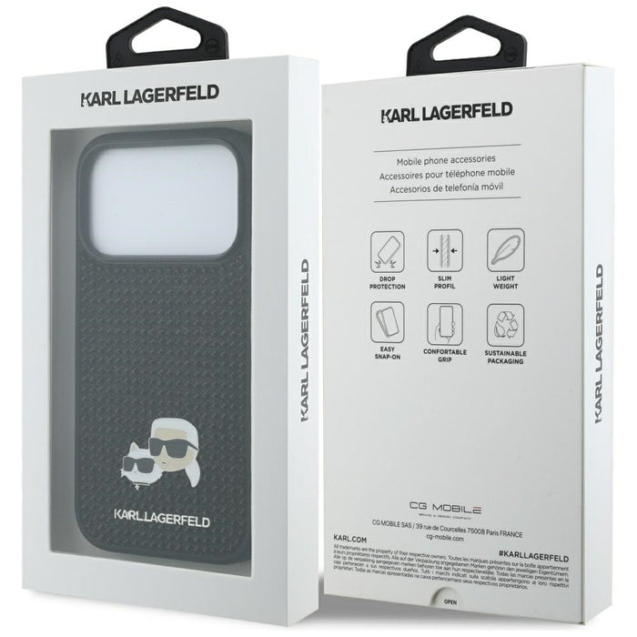 Кейс Karl Lagerfeld с кристали Karl&Choupette за iPhone 17 Pro - черен