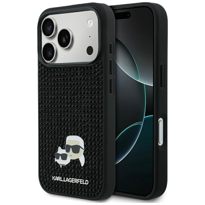 Кейс Karl Lagerfeld с кристали Karl&Choupette за iPhone 17 Pro - черен
