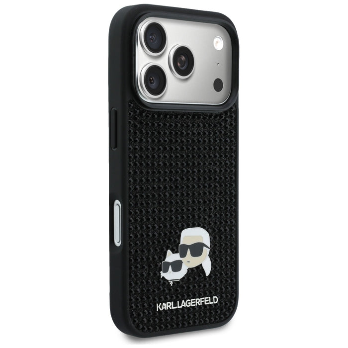Кейс Karl Lagerfeld с кристали Karl&Choupette за iPhone 17 Pro - черен