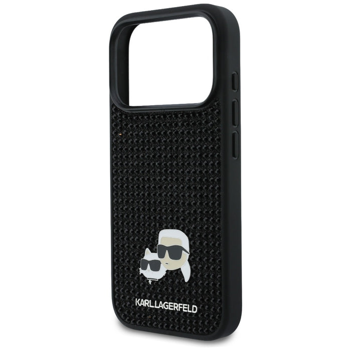 Кейс Karl Lagerfeld с кристали Karl&Choupette за iPhone 17 Pro - черен