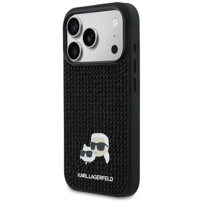 Кейс Karl Lagerfeld с кристали Karl&Choupette за iPhone 17 Pro - черен
