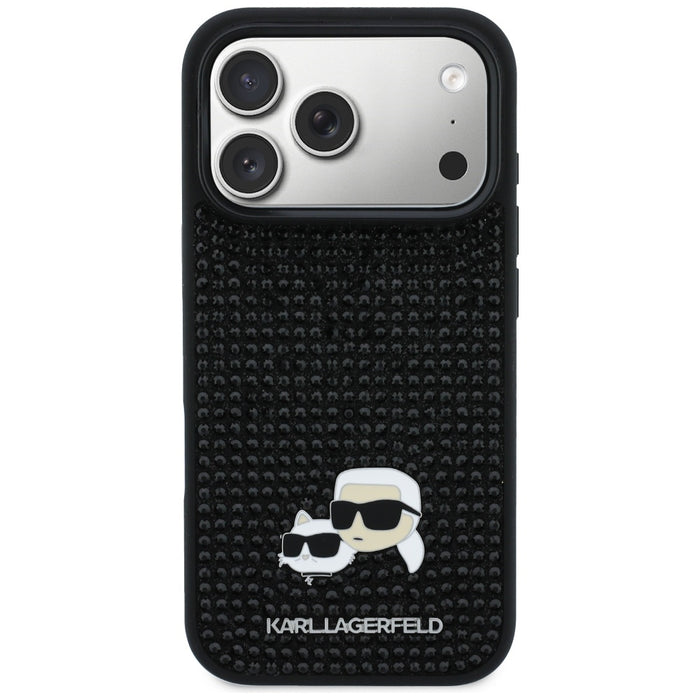 Кейс Karl Lagerfeld с кристали Karl&Choupette за iPhone 17 Pro - черен