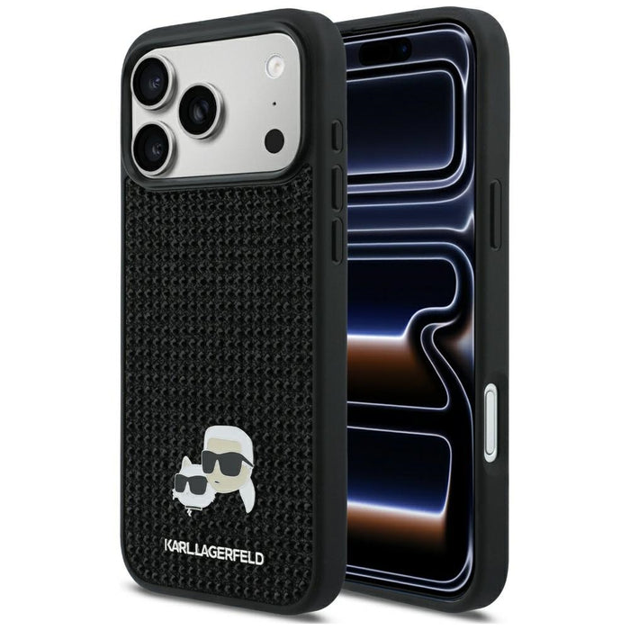 Кейс Karl Lagerfeld с кристали Karl&Choupette за iPhone 17 Pro Max - черен