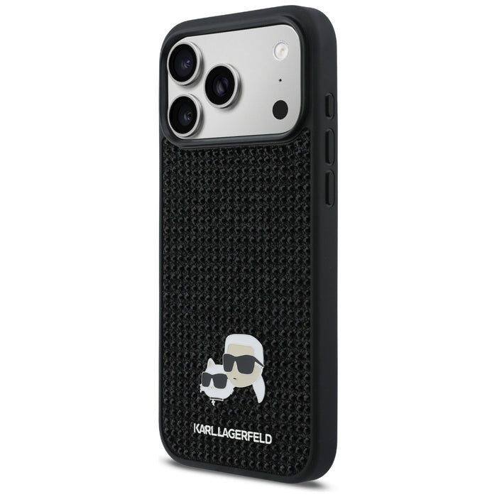 Кейс Karl Lagerfeld с кристали Karl&Choupette за iPhone 17 Pro Max - черен