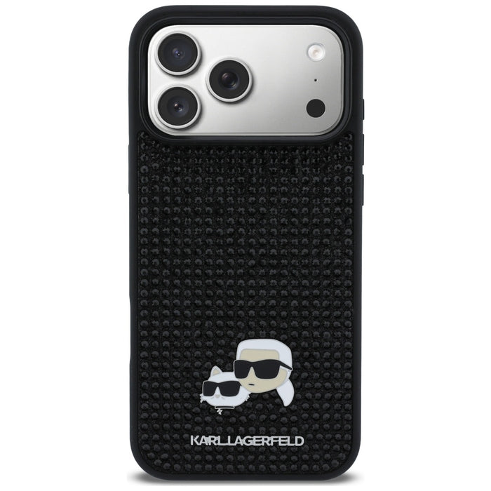 Кейс Karl Lagerfeld с кристали Karl&Choupette за iPhone 17 Pro Max - черен