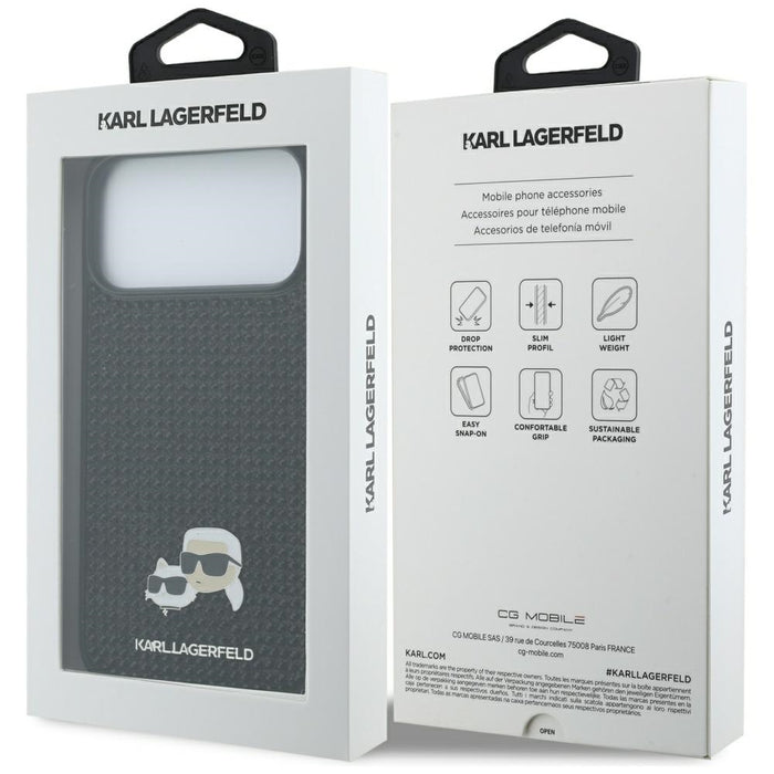 Кейс Karl Lagerfeld с кристали Karl&Choupette за iPhone 17 Pro Max - черен
