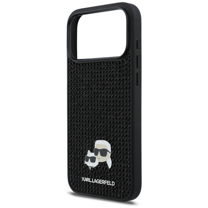 Кейс Karl Lagerfeld с кристали Karl&Choupette за iPhone 17 Pro Max - черен