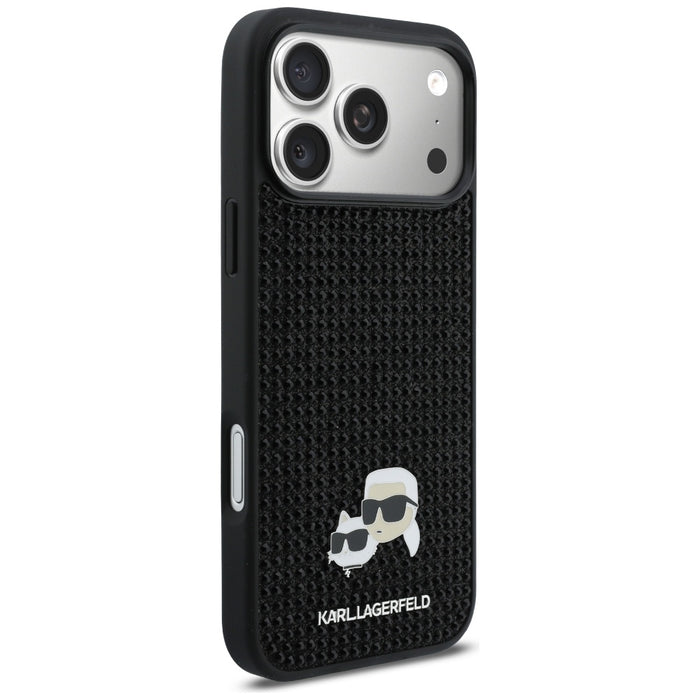 Кейс Karl Lagerfeld с кристали Karl&Choupette за iPhone 17 Pro Max - черен