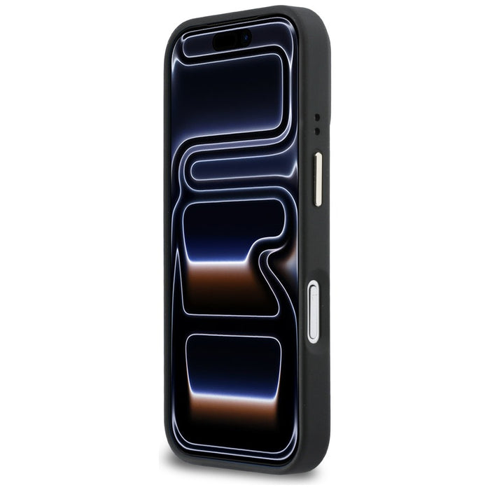 Кейс Karl Lagerfeld Croco KL Script Logo MagSafe за iPhone 17 Pro - черен