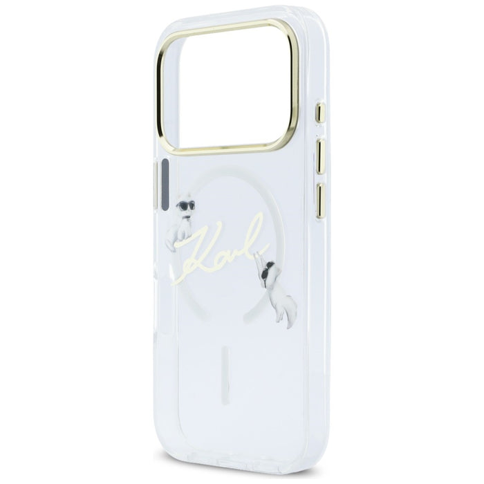 Кейс Karl Lagerfeld IML Choupettes с лого на Karl Script за iPhone 17 Pro Max - прозрачен