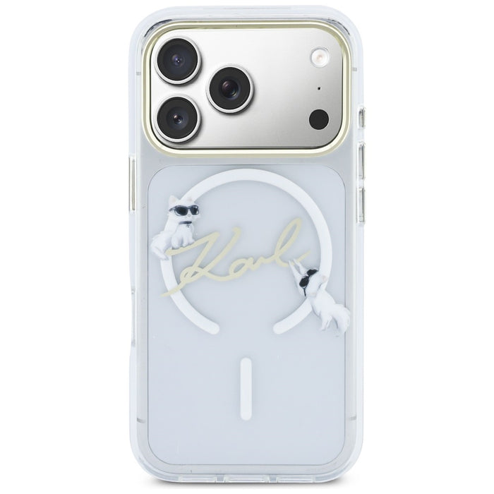 Кейс Karl Lagerfeld IML Choupettes с лого на Karl Script за iPhone 17 Pro Max - прозрачен