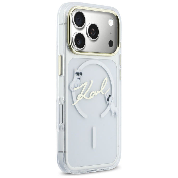 Кейс Karl Lagerfeld IML Choupettes с лого на Karl Script за iPhone 17 Pro Max - прозрачен