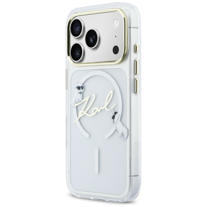 Кейс Karl Lagerfeld IML Choupettes с лого на Karl Script за iPhone 17 Pro - прозрачен