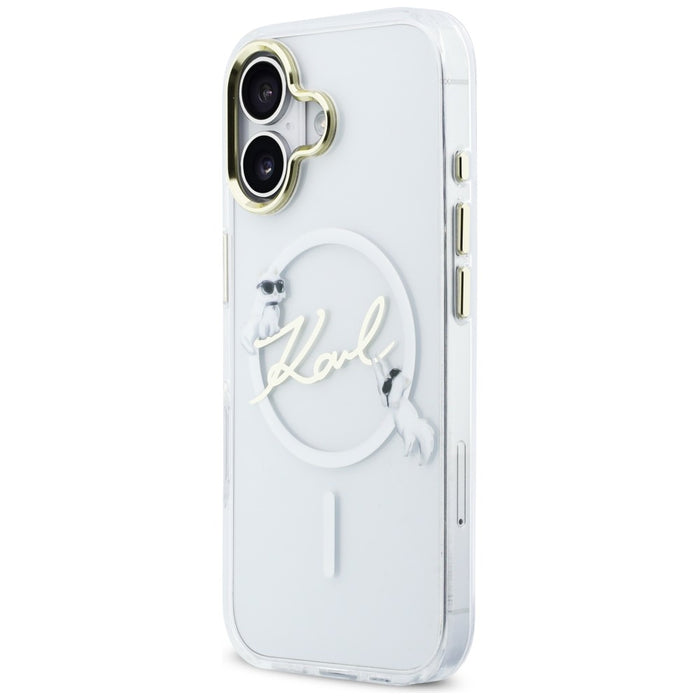 Кейс Karl Lagerfeld IML Choupettes с лого на Karl Script и MagSafe за iPhone 17 - прозрачен