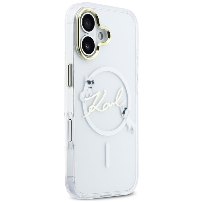 Кейс Karl Lagerfeld IML Choupettes с лого на Karl Script и MagSafe за iPhone 17 - прозрачен