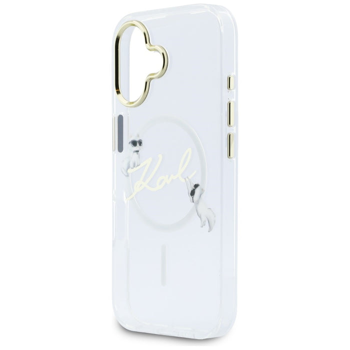 Кейс Karl Lagerfeld IML Choupettes с лого на Karl Script и MagSafe за iPhone 17 - прозрачен