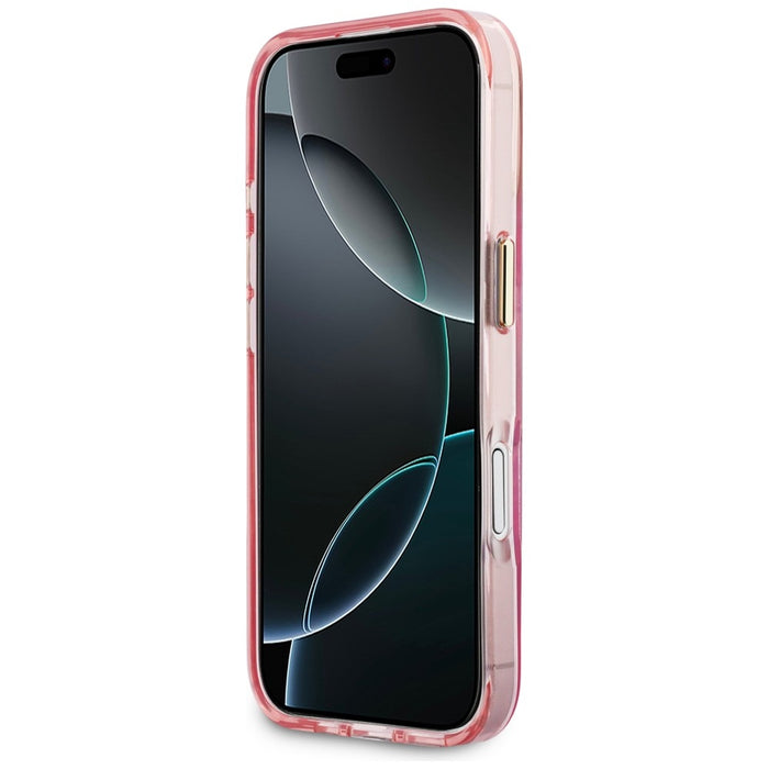 Кейс Karl Lagerfeld IML Choupettes с лого на Karl Script и MagSafe за iPhone 17 - розов