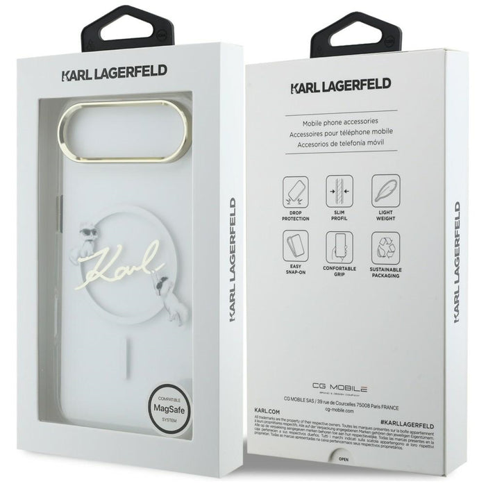 Кейс за iPhone Air с лого на Karl Lagerfeld IML Choupettes и MagSafe - прозрачен