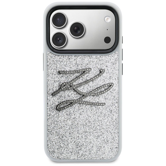 Кейс Karl Lagerfeld IML Glitter KL Diamond Logo за iPhone 17 Pro - сребрист