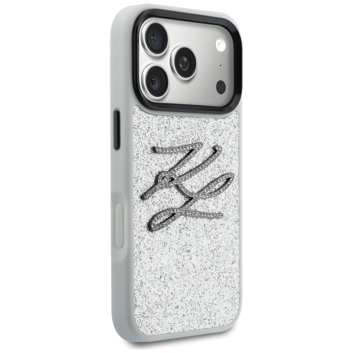 Кейс Karl Lagerfeld IML Glitter KL Diamond Logo за iPhone 17 Pro - сребрист