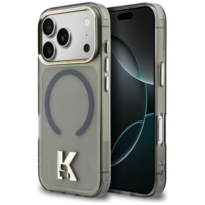 Кейс Karl Lagerfeld IML K Head Logo MagSafe за iPhone 17 Pro - черен