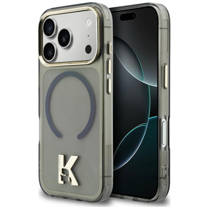 Кейс Karl Lagerfeld IML K Head Logo MagSafe за iPhone 17 Pro Max - черен