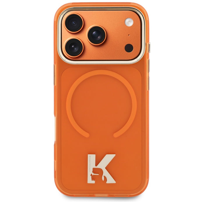 Кейс Karl Lagerfeld IML K Head Logo MagSafe за iPhone 17 Pro Max - оранжев
