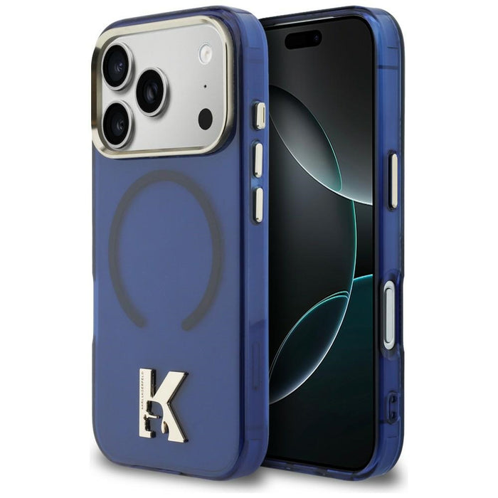 Кейс Karl Lagerfeld IML K Head Logo MagSafe за iPhone 17 Pro - син