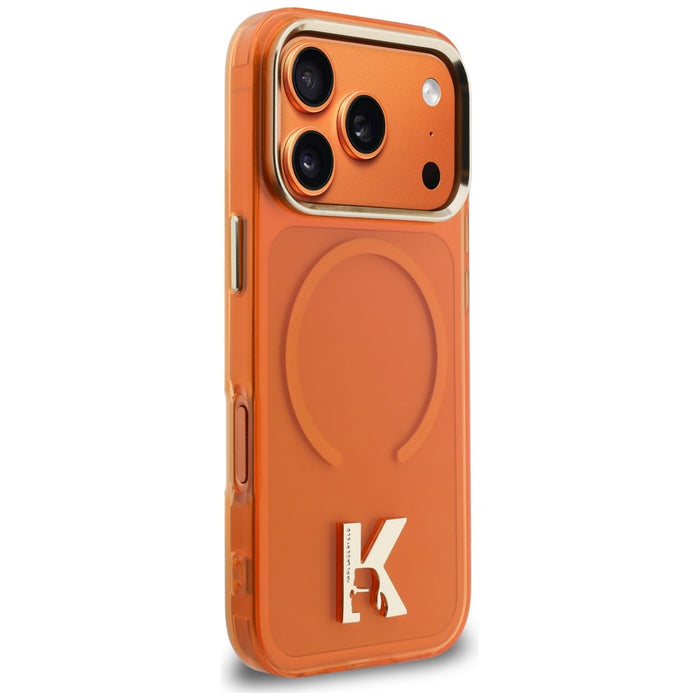 Кейс Karl Lagerfeld IML K Head Logo MagSafe за iPhone 17 Pro - оранжев