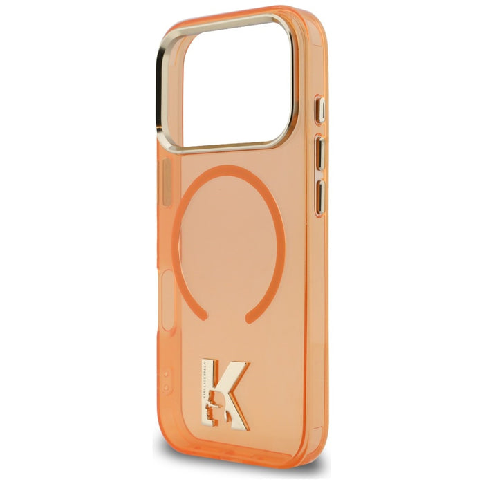 Кейс Karl Lagerfeld IML K Head Logo MagSafe за iPhone 17 Pro - оранжев