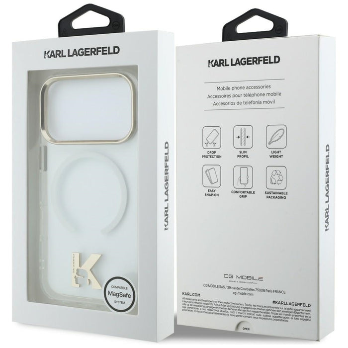 Кейс Karl Lagerfeld IML K Head Logo MagSafe за iPhone 17 Pro - прозрачен