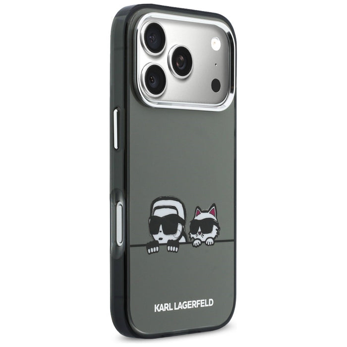 Кейс Karl Lagerfeld IML Karl & Choupette Peekaboo Logo MagSafe за iPhone 17 Pro - черен