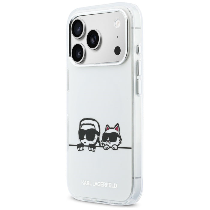 Кейс Karl Lagerfeld IML Karl & Choupette Peekaboo Logo MagSafe за iPhone 17 Pro Max - бял