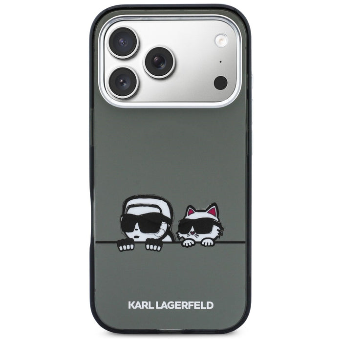 Кейс Karl Lagerfeld IML Karl & Choupette Peekaboo Logo MagSafe за iPhone 17 Pro Max - черен