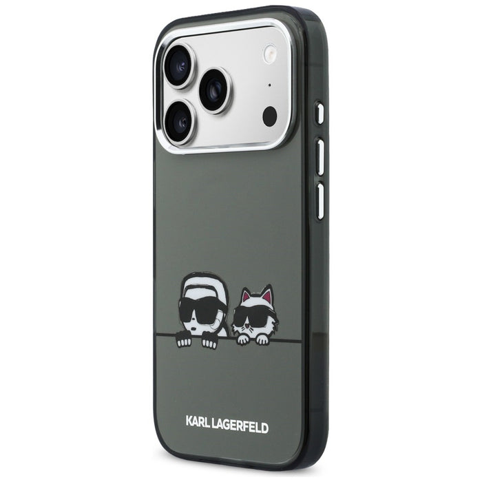 Кейс Karl Lagerfeld IML Karl & Choupette Peekaboo Logo MagSafe за iPhone 17 Pro Max - черен