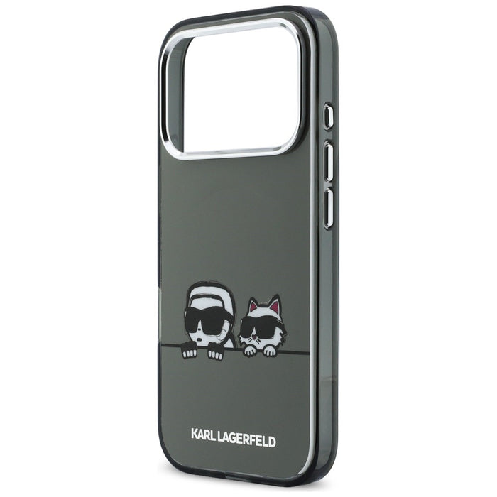 Кейс Karl Lagerfeld IML Karl & Choupette Peekaboo Logo MagSafe за iPhone 17 Pro Max - черен