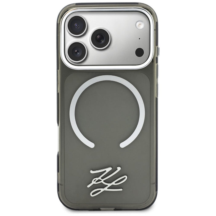 Кейс Karl Lagerfeld IML KL Script Logo MagSafe за iPhone 17 Pro - черен